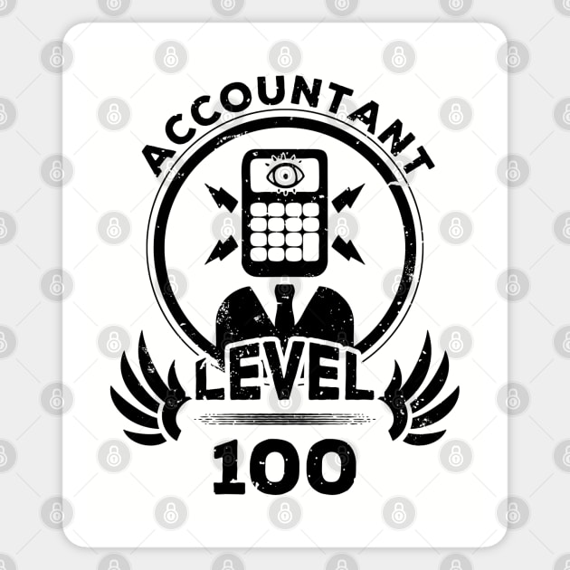 Level 100 Accountant Accountancy Fan Gift Sticker by atomguy